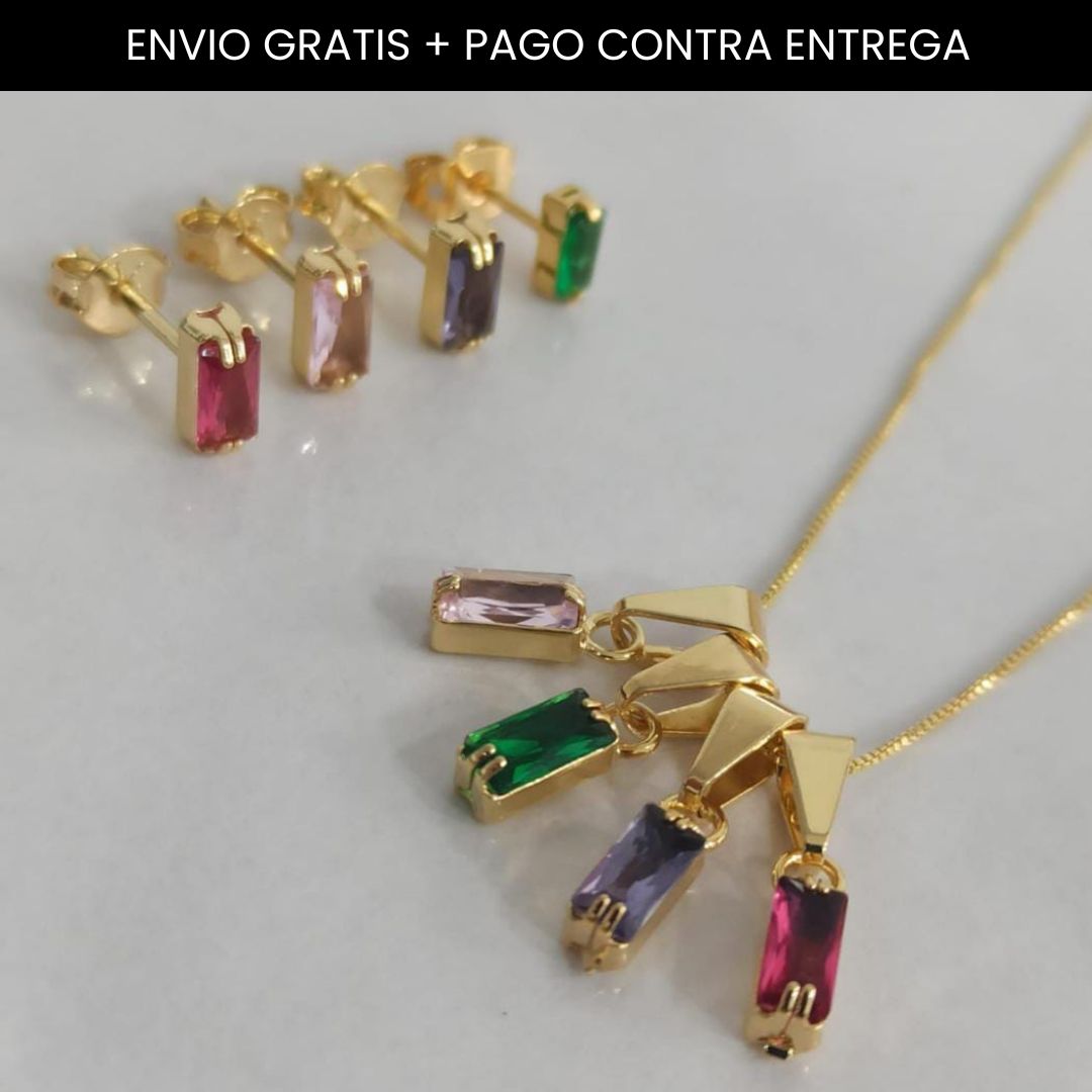 set baguete en oro laminado - multiplas colores