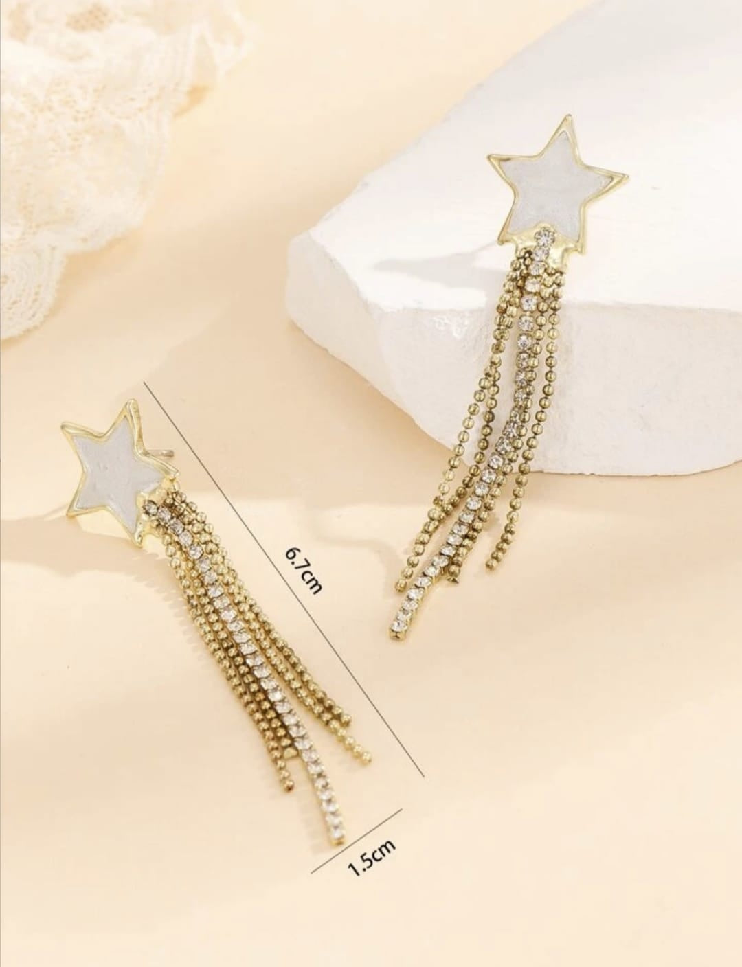 Aretes Estilo Estrella Fugaz Elegante Femenino