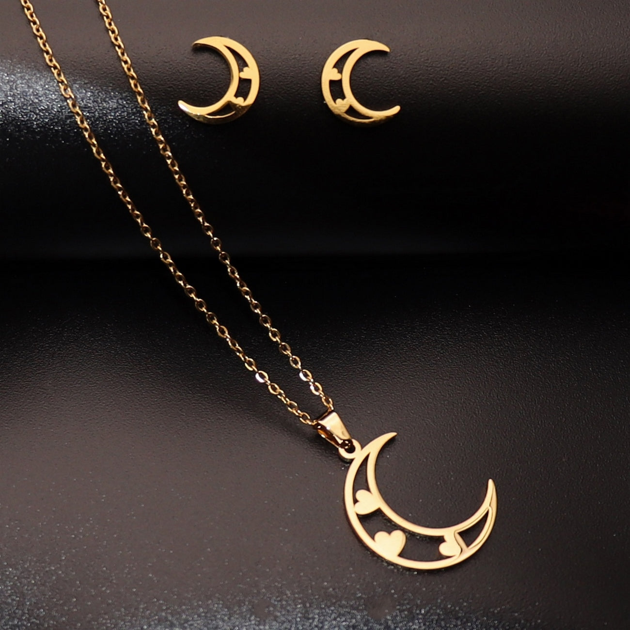 Collar Y Aretes Luna