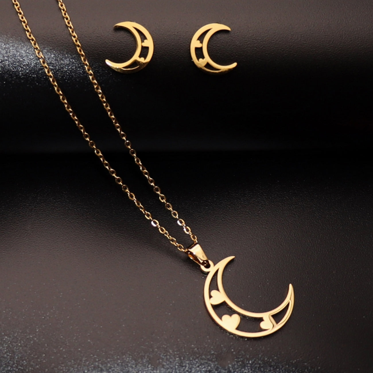Collar Y Aretes Luna