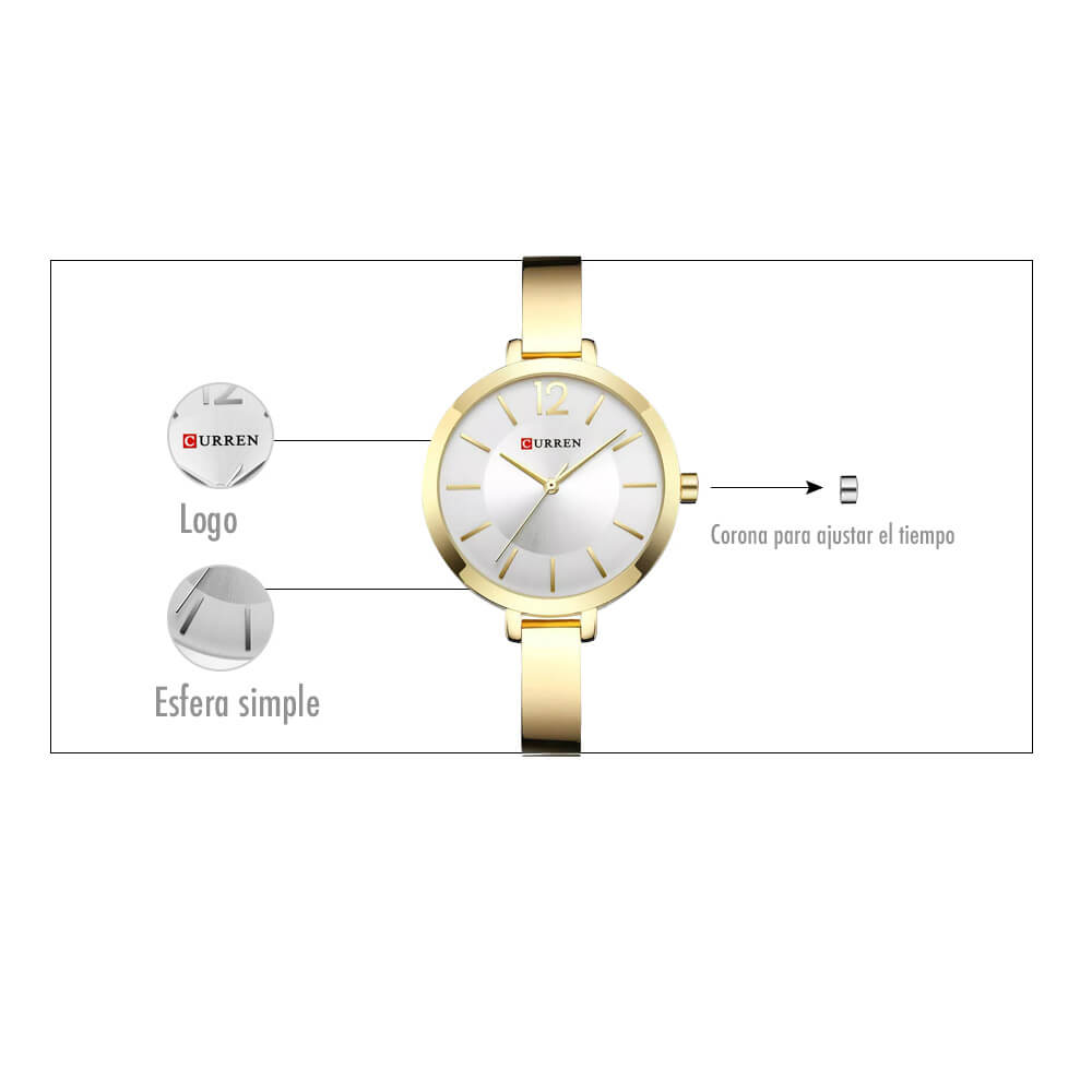 Reloj Luz Radiante Curren 9012