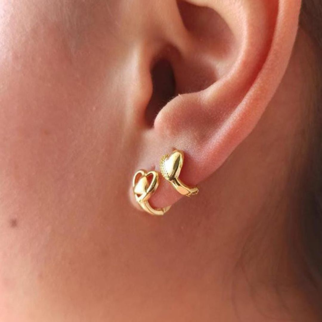 mini candongas en oro laminado - garantia