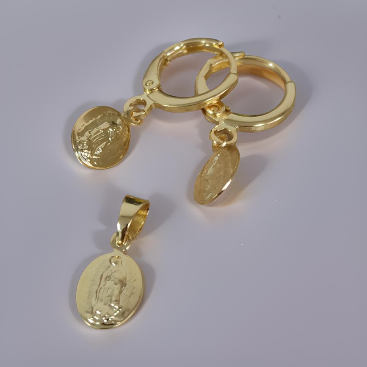 Mini Candongas Virgen Guadalupe con Dije Guadalupe - Envio Gratis + Pago Contra Entrega