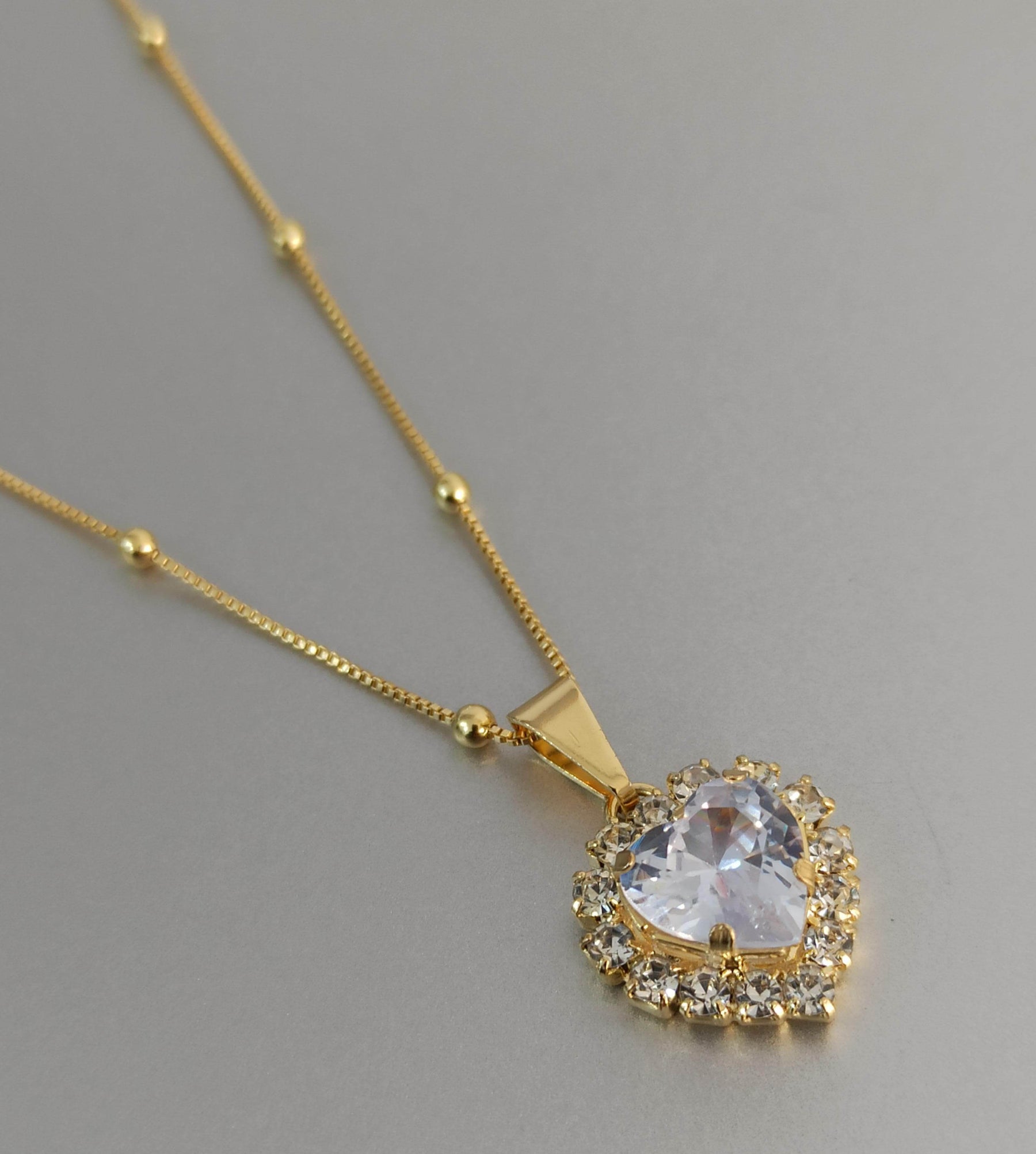 Cadena Con Corazón Cristal