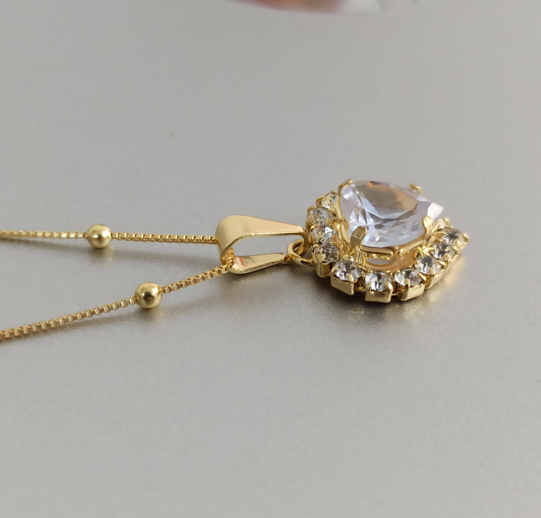 Cadena Con Corazón Cristal