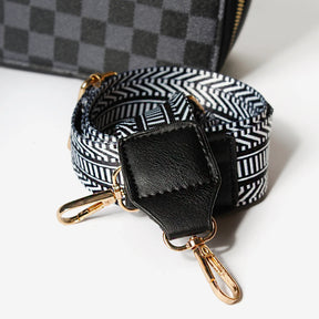 Bolso Manos Libres L 33- Negro Cuadros