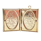 Collar Virgen Libro Relicario Acero Inoxidable+ Estuche