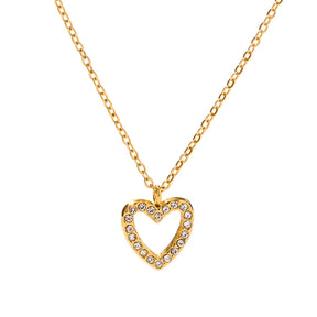 Collar Y Aretes Corazones Oro Rosa 18k
