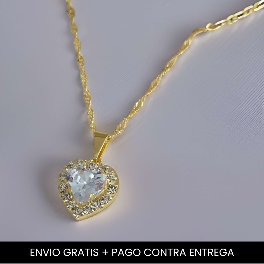 Cadena con Corazon en Piedra - Envio Gratis + Pago Contra entrega