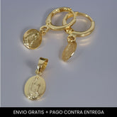 Mini Candongas Virgen Guadalupe con Dije Guadalupe - Envio Gratis + Pago Contra Entrega