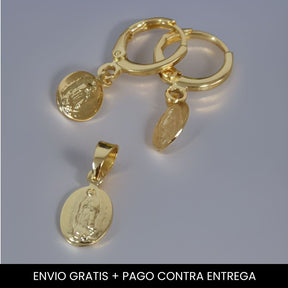Mini Candongas Virgen Guadalupe con Dije Guadalupe - Envio Gratis + Pago Contra Entrega