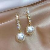 Aretes Perla Grande Diamantes