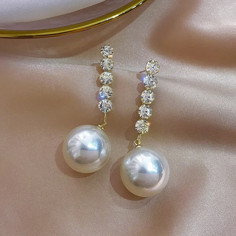 Aretes Perla Grande Diamantes