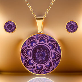 Collar Mandala + Aretes + Estuche
