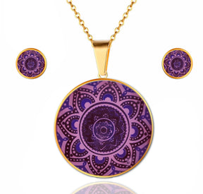 Collar Mandala + Aretes + Estuche