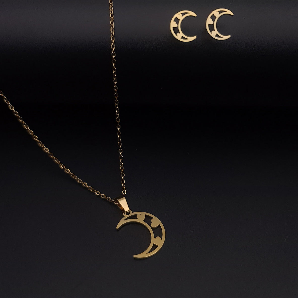Collar Y Aretes Luna