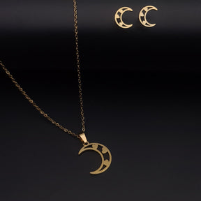 Collar Y Aretes Luna