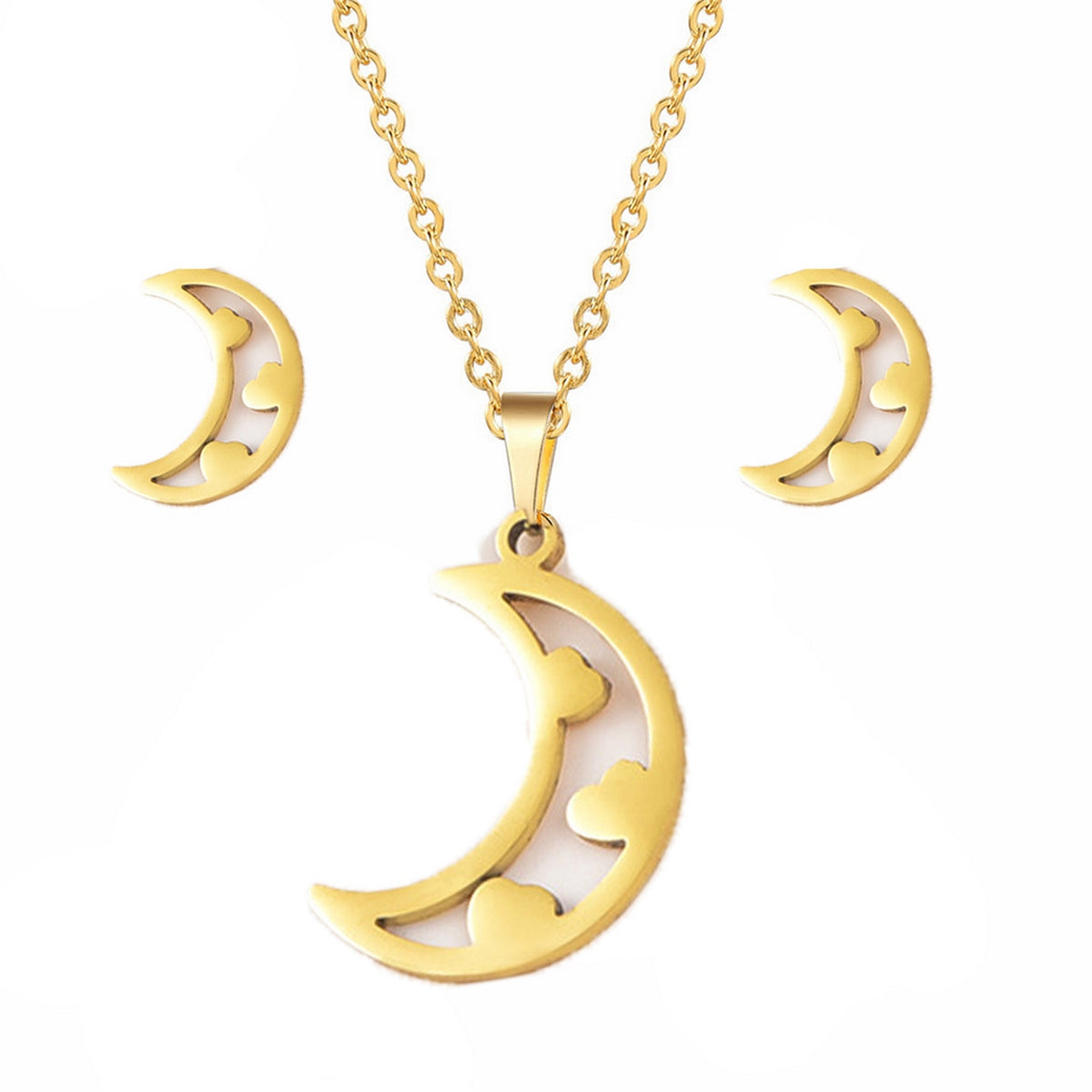 Collar Y Aretes Luna