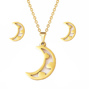 Collar Y Aretes Luna