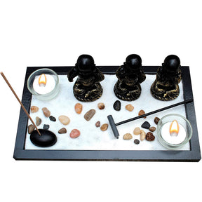 Jardín Zen 3 Budas De La Sabiduria Prosperidad Y Protección