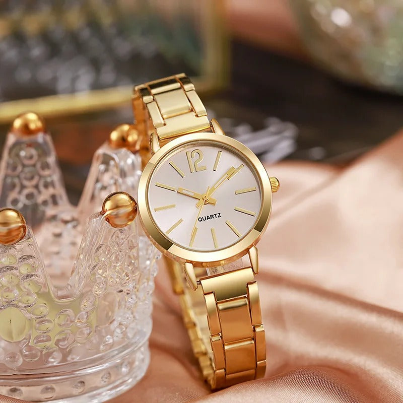 Set Dorado Elegance: Reloj + Pulsera  - Envio Gratis + Pago Contra Entrega