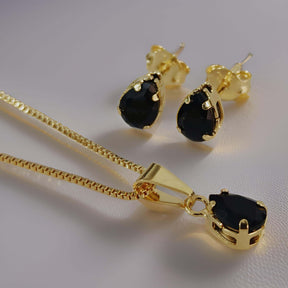 Set Gota de Elegancia con Cadena Veneciana y Dije + Aretes