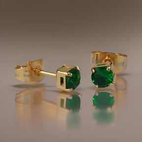 Topo  con piedra cristal Verde y Oro Laminado showcase