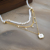 Collar tripple FE con Aretes Banho Oro 24K