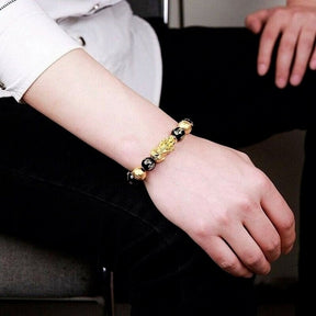 Pulsera Obsidiana Feng Shui Pi Xiu Prosperidad + Estuche