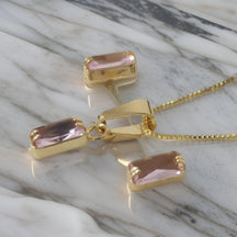 set baguete en oro laminado - multiplas colores  - rosé