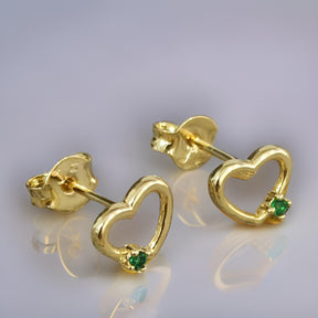 Set Corazón Piedra Verde - Envio Gratis + Pago Contra Entrega