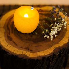 Vela Decorativa LED Parafina Efecto Real Redonda